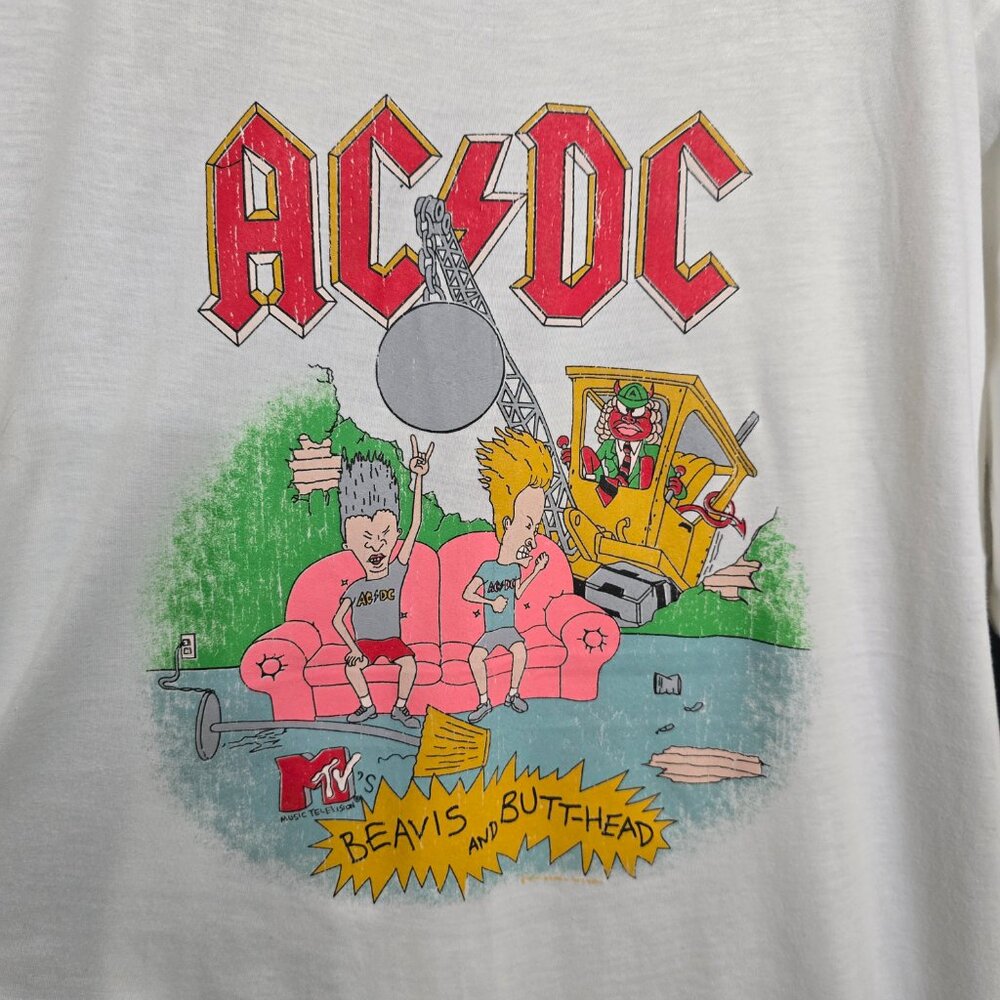 Bunny Rabbit - 1996 MTV Beavis and Butthead AC/DC Tour Collab - White - Sz XL* - Picture 2 of 4